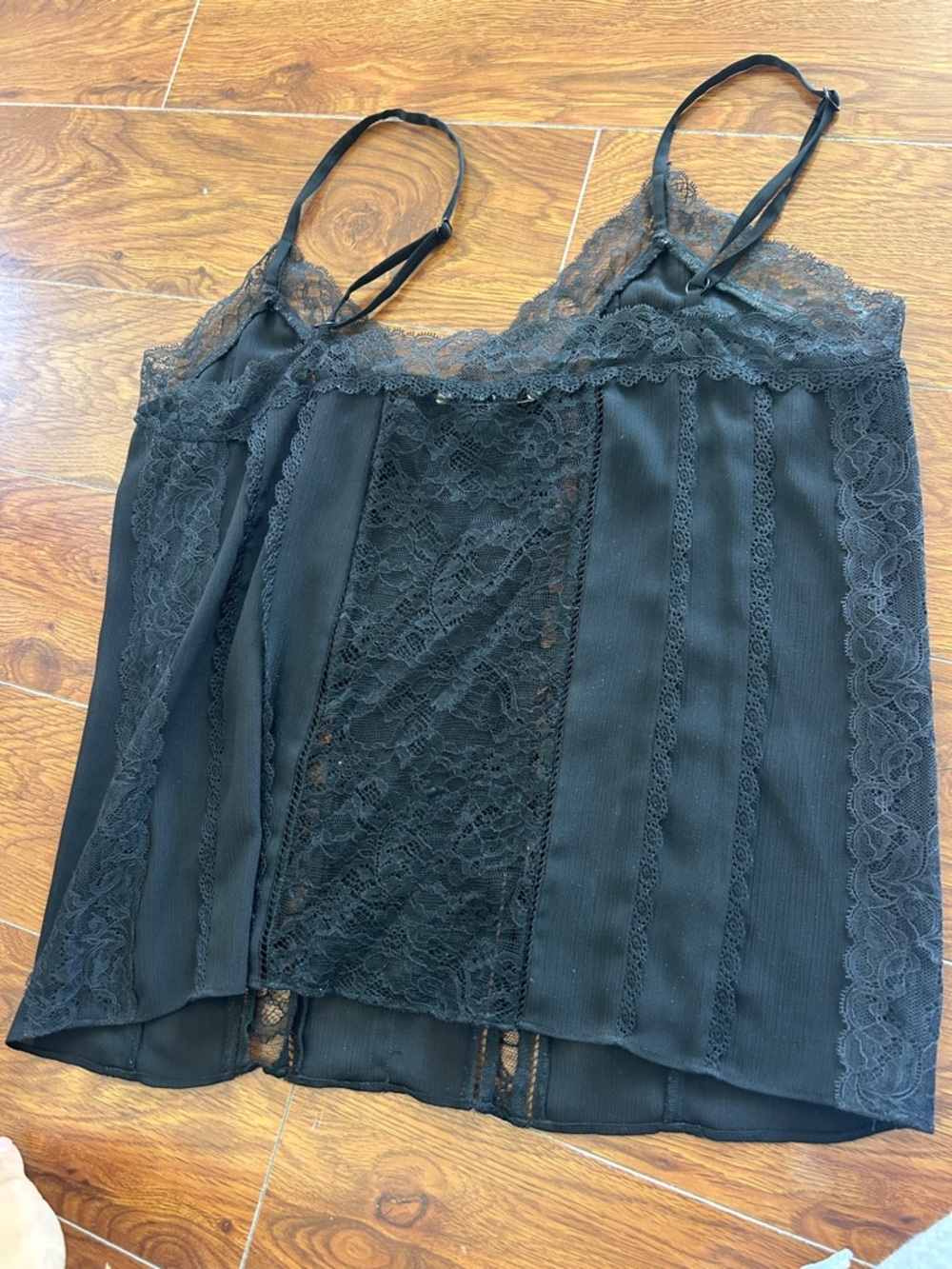 Alice and Olivia Black Lace-Trim Cami Top - Picture 2 of 3